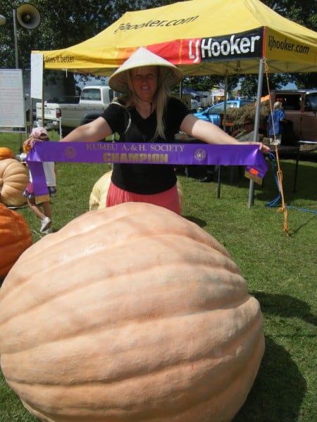 Daphne and her pumpkin - 420kg's worth