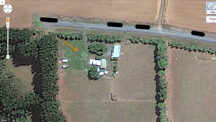 Giant pumpkin patch photo from Google map satellite