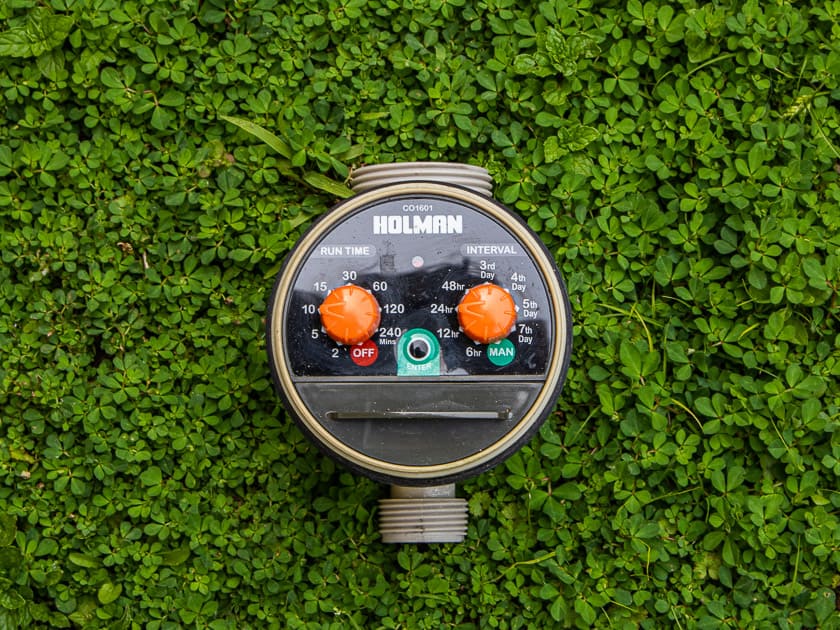 Holman water timer with dials